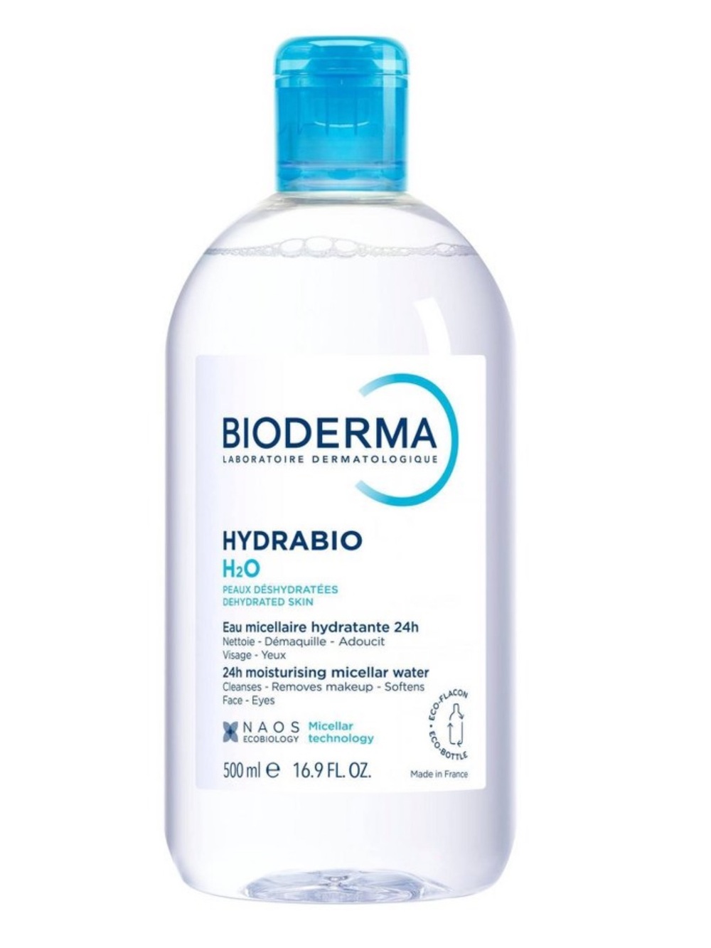 Bioderma Hydrabio H2O Micellar Water Face Cleanser & Makeup Remover, 16.9 oz New